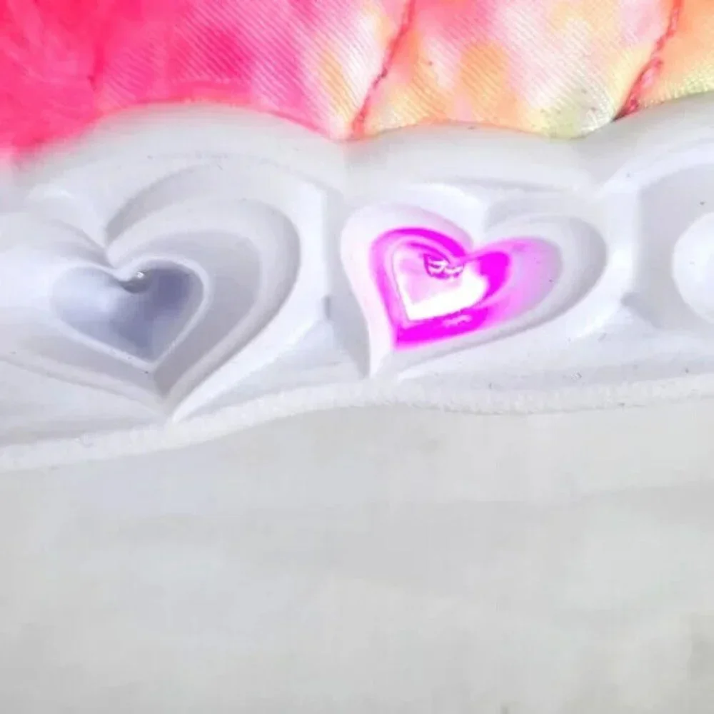 Skechers Heart Lights Sandals Tie Dye Toddler Size 5 Light Up NEW with Tags